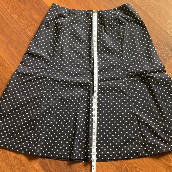 LANDS' END A-Line Polka Dot Knee Length Skirt - Picture 2 of 8